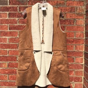Elevenses Longline Sleeveless Sherpa Vest